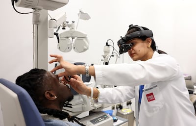 Paul with Dr Nandini Sankarnaryanan. Chris Whiteoak / The National