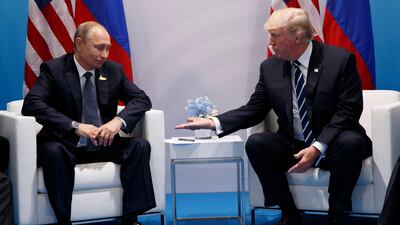 President Donald Trump meets with Russian President Vladimir Putin at the G20 Summit in Hamburg
