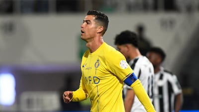 Al Nassr's Cristiano Ronaldo in action against Al Shabab. AFP