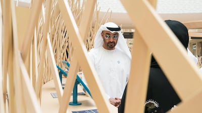 Sheikh Mohammed bin Zayed tours Tam, the Abu Dhabi Unified Government Services location at Yas Mall. Ryan Carter for the Crown Prince Court - Abu Dhabi