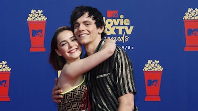 Kiernan Shipka and Ross Lynch arriving at the 2019 MTV Movie & TV Awards. EPA