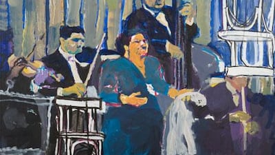Asaad Arabi’s exhibition Nostalgia at the Ayyam Gallery in DIFC examines the legacy of the Egyptian singer Umm Kulthum, who died in 1975.
