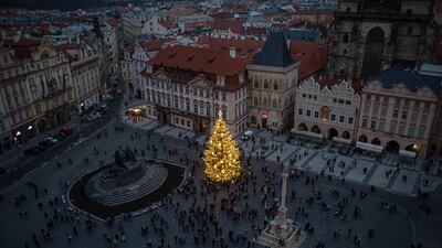 Old Town Square with a Christmas tree in Prague, Czech Republic. EPA