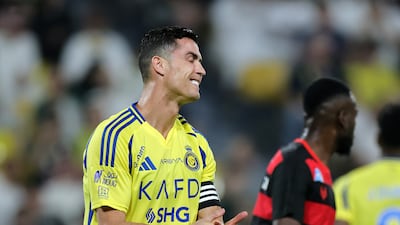 Al Nassr's Cristiano Ronaldo took his SPL tally to 23 goals with a brace in the win against Al Riyadh. Getty Images
