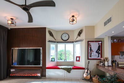 The spacious living area in the one-bedroom apartment. Victor Besa / The National