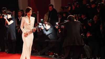 2009: Han Yuqin in bright white Christian Dior.