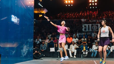 Nouran Gohar defeated Nour El Sherbini in the title match at Cairo’s National Museum of Egyptian Civilisation. Photo: PSA