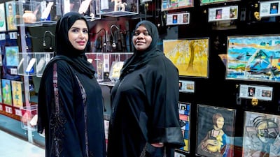 Children taught by Amal Mohamed Al Zaabi and Aesha Khamis Alshehhi at the Mubarak Bin Mohammed School have created artwork similar to what is on display at Louvre Abu Dhabi. Victor Besa / The National