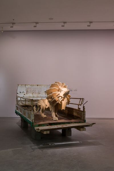 The Palestinian Museum added a lion in 2017 to the collection of its Gaza Zoo Sculpture Park. Photo: Danko Stjepanovic