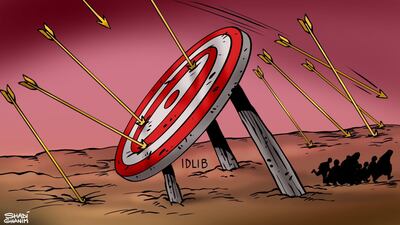 Our cartoonist Shadi Ghanim's take on the Syrian regime's sustained military campaign on the city of Idlib