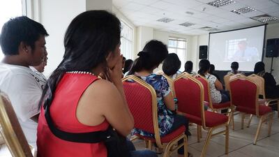 The charitable group Shukran Workers hosts an evening film for domestic workers in Dubai. Delores Johnson / The National