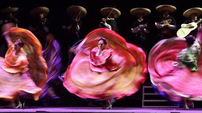 The University of Guadalajara Folkloric Ballet performs during the 15th annual Iberoamerican Theater Festival in Bogota, Colombia. Fernando Vergara / AP Photo