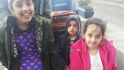 From left, Zaynab Iqbal age 8, Ismaeel Iqbal age 3 and Mariya Iqbal age 5. They are part of the Dawood family members who have gone missing while on a trip to Saudi Arabia from the UK. Courtesy Dawood family