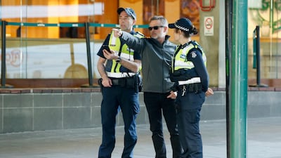 Members of Victoria Police speak with the public on November 10, 2018 in Melbourne, Australia. Darrian Traynor / Getty Images