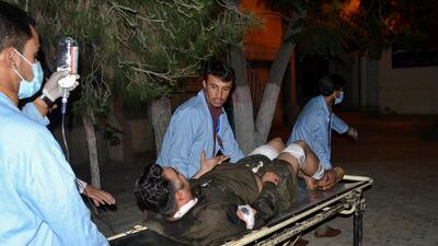 Paramedical staff wheel an injured man after an explosion at a luxury hotel, at a hospital in Quetta, Pakistan. Reuters