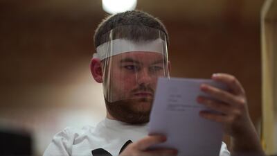 Polling station staff count votes at the Mill House Leisure. Getty Images