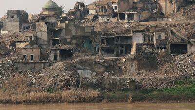 Destroyed buildings are seen in Mosul. Reuters