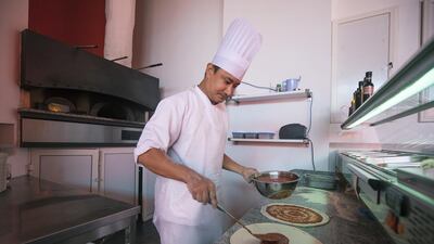 Biancorosso's real Italian core is that all of the ingredients come from Italy, especially the flour from which the pizza dough and pasta is made. Mona Al Marzooqi / The National