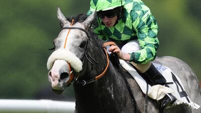 The Grey Gatsby, ridden by Ryan Moore, wins The Prix Du Jockey Club at Chantilly racecourse on June 01, 2014, in Chantilly, France. Alan Crowhurst / Getty Images