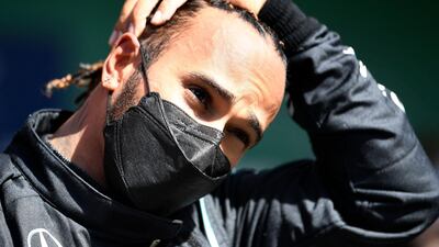 Mercedes driver Lewis Hamilton after the qualifying session for the Portuguese GP. AFP