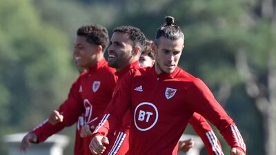 Wales' Gareth Bale during training. PA