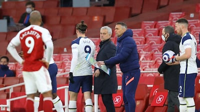 Tottenham Hotspur's Gareth Bale with manager Jose Mourinho. Reuters