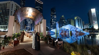 A night-time view of Qasr Al Hosn for visitors to Abu Dhabi