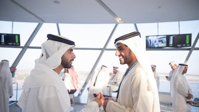 Guests attend the final race of the Formula 1 Etihad Airways Abu Dhabi Grand Prix at Yas Marina Circuit. Mohammed Al Hammadi / Crown Prince Court - Abu Dhabi