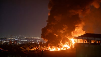 Fire from an Israeli attack on the Shahran oil depot in Tehran on Sunday. The shadow conflict has broken into open warfare. Getty Images