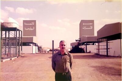 Yahya Al Kodmani at the Emirates bio fertiliser factory, which opened in 1997. Courtesy: Yazen Al Kodmani