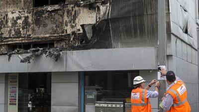 The blaze broke out in one of the apartments at about 5pm, with Civil Defence crews on the scene within minutes.