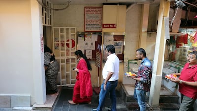 People enter the Shiva Temple during Diwali in Bur Dubai on Saturday, October 26, 2019. Chris Whiteoak / The National
