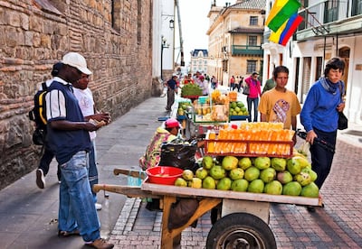 Vendors in Bogota sell fruits you can't find easily anywhere else. Alamy