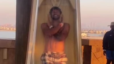 Tyrone Mings on a Dubai waterslide. Courtesy Instagram