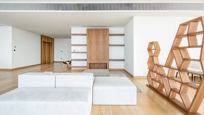 The white walls provide a blank canvas.