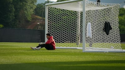 A goalkeeping session takes place during open training. Joshua Longmore / The National