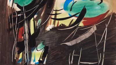 A work by Sohrab Sepheri, part of a single-owner collection of Iranian modern art that is part of the auction this October.