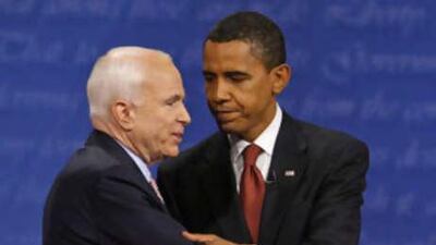 John McCain, left, and Barack Obama are using 'Cold War co-ordinates' to navigate their way through foreign policy.