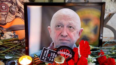 FILE PHOTO: A view shows a portrait of Wagner mercenary chief Yevgeny Prigozhin at a makeshift memorial in Moscow, Russia August 24, 2023. REUTERS / Stringer / File Photo