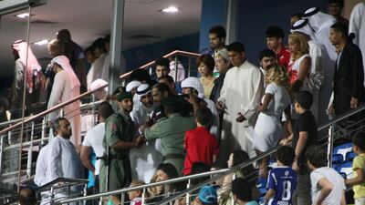 The match between Al Nasr and Al Ahli, usually not so nasty as it was on Friday, saw arguments break out between spectators. Pawan Singh / The National
