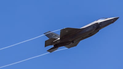 A Lockheed Martin F-35A Lightning military jet flight display. Bloomberg