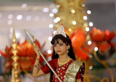 Dance and drama performances on the various feats of Durga are put on in Kolkata. EPA