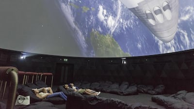 The domed screen at the the Dome Cinema in BoxPark on Al Wasl road. Antonie Robertson / The National