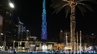 The light installations have been designed as part of Dubai Shopping Festival. Chris Whiteoak / The National