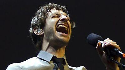 Gotye's songs were supplemented by animated projections on the backdrop. Kippa Paul Bergen / AFP