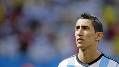 Argentina's Angel di Maria prior the World Cup 2014 quarter final match between Argentina and Belgium at the Estadio Nacional in Brasilia, Brazil, 05 July 2014.
