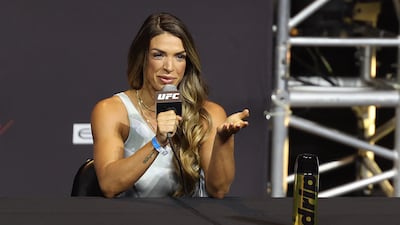Brazil's Mackenzie Dern during the press conference ahead of her title fight against Virna Jandiroba