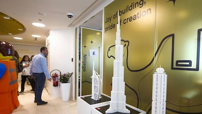 Famous Dubai building made of Lego are on display. Leslie Pableo for The National