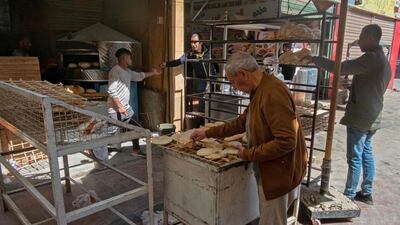 A bakery at a market in Cairo. Soaring bread prices sparked by Russia's war in Ukraine have bitten into the purchasing power of Egyptian consumers. AFP