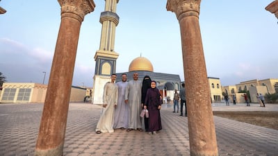 Early morning prayers at the Masjid Bani Hashim mosque. The Mostafa family, Salah, Mohammed, Mostafa Salah, Asmaa Soliman, and Fatma. Victor Besa/The National